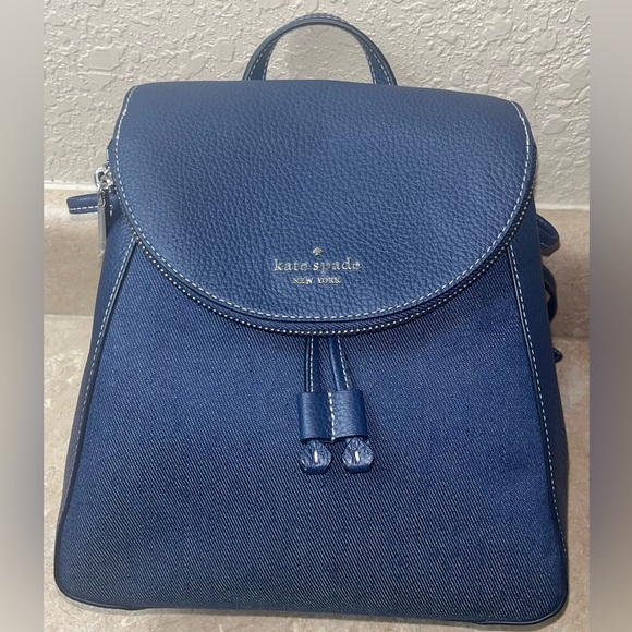 Kate Spade New York Leila Denim Medium Flap Backpack, NWT - Picture 11 of 16